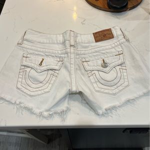True Religion Keira women’s white jean shorts